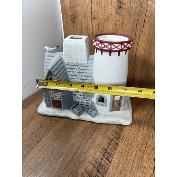 Partylite Stoney Harbor Lighthouse Candle Tea Light Holder Ceramic Missing Top - Picture 2 of 5